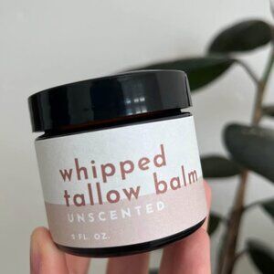 Whipped Tallow Balm Unscented with Calendula, 100% Grass Fed Tallow TWO PACK